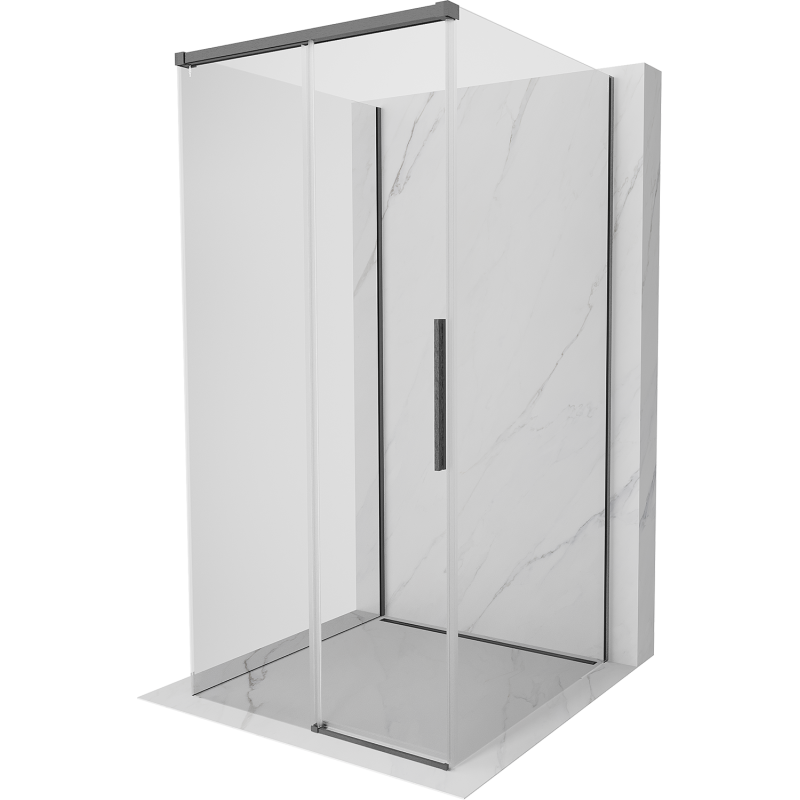 Mexen Rox-3S 3-stenná sprchová kabína posuvná 95 x 95 cm, transparentná, brúsená gun gray - 8C2-095-095-66-00-3S
