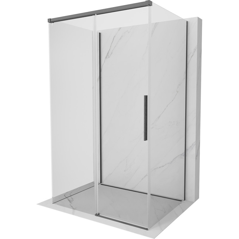 Mexen Rox-3S 3-stenná sprchová kabína posuvná 150 x 95 cm, transparentná, brúsená gun gray - 8C2-150-095-66-00-3S