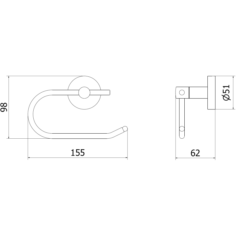 Mexen Remo držiak na toaletný papier, gun gray leštený - 70507333-66