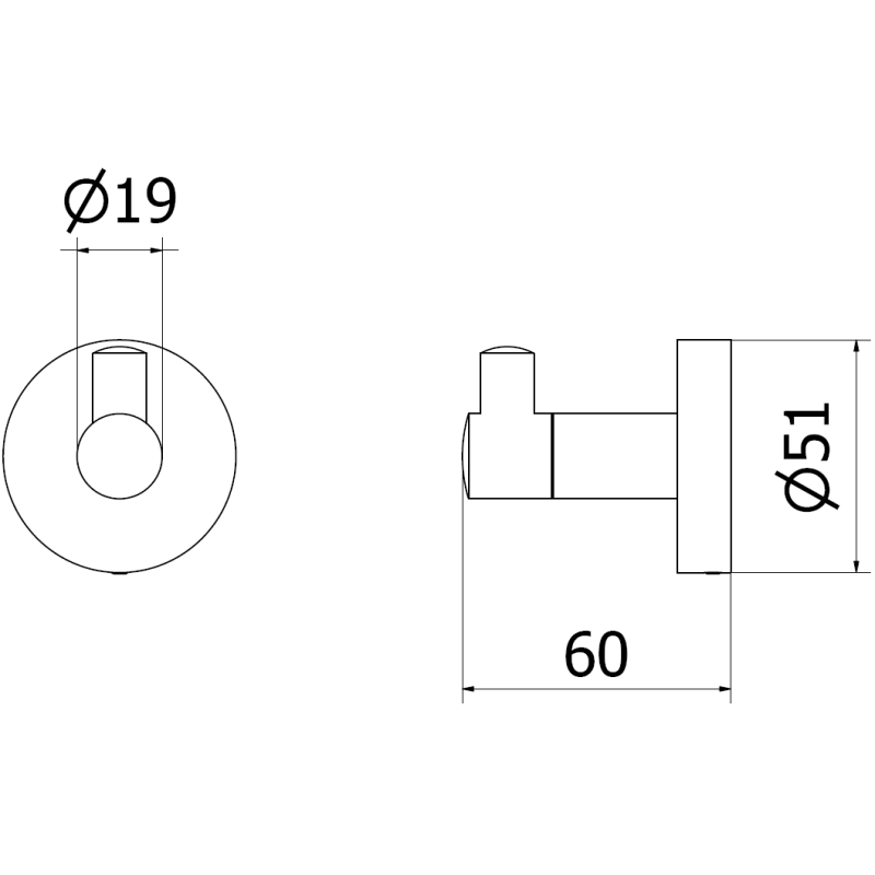 Mexen Remo háčik na uterák, čierny chróm - 70507351-73