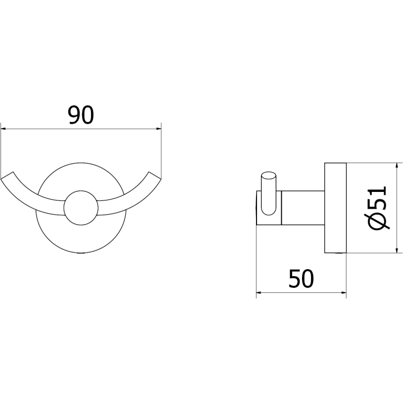 Mexen Remo dvojitý háčik na uterák, chróm - 70507352-00