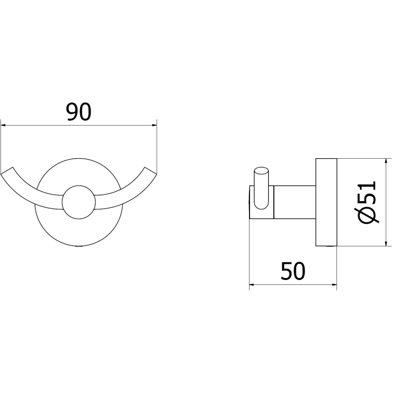 Mexen Remo dvojitý háčik na uterák, zlatý - 70507352-50