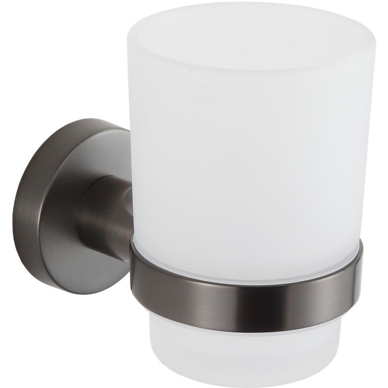 Mexen Remo pohár na zubné kefky, kartáčovaná gun gray - 7050738-66