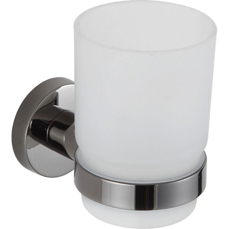 Mexen Remo pohár na zubné kefky, čierny chróm - 7050738-73