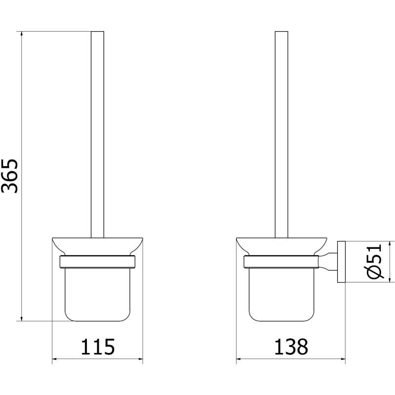 Mexen Remo WC kefa, chróm - 7050750-00
