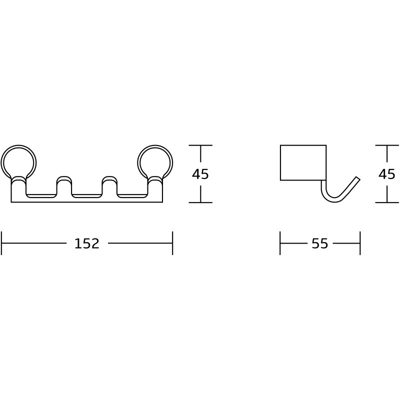 Mexen Base štvoritý háčik na uterák, čierny/zlatý - 70882354-57