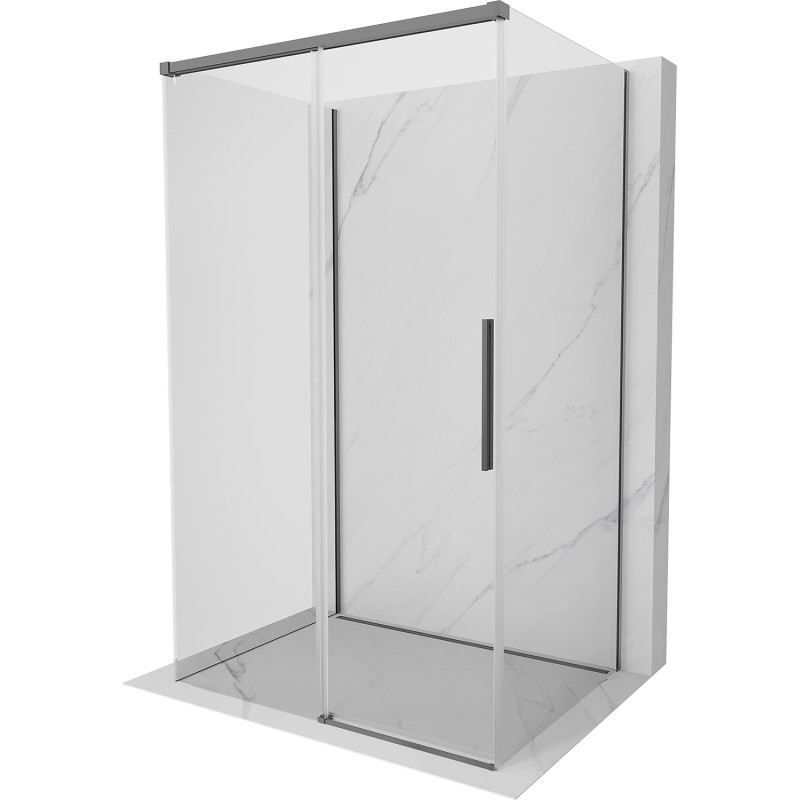 Mexen Rox-3S sprchová kabína 3-stenová posuvná 115 x 75 cm, transparentná, gun metal - 8C2-115-075-95-00-3S
