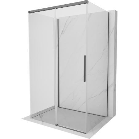 Mexen Rox-3S 3-stenný posuvný sprchovací kút 130 x 80 cm, transparentný, tmavý kov - 8C2-130-080-95-00-3S