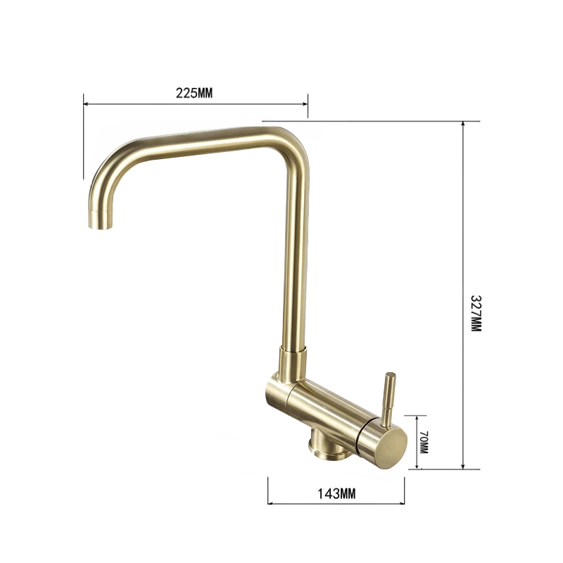 Mexen Madox kuchynská batéria podokenná, zlatá kartáčovaná - 672000-50