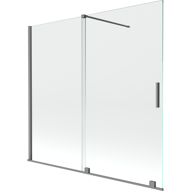 Mexen Velar 2-krídlová sprchová zástena 170 x 150 cm, transparentná, gun metal - 896-170-000-01-95