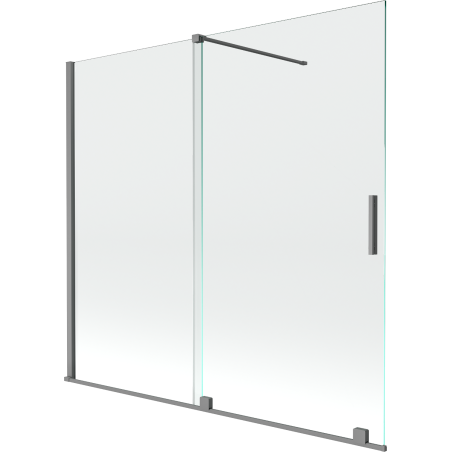 Mexen Velar 2-krídlová sprchová zástena 170 x 150 cm, transparentná, gun metal - 896-170-000-01-95