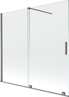 Mexen Velar 2-krídlová sprchová zástena 170 x 150 cm, transparentná, gun metal - 896-170-000-01-95