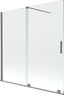 Mexen Velar sprchová zástena dvojkrídlová posuvná 160 x 150 cm, transparentná, gun metal - 896-160-000-01-95