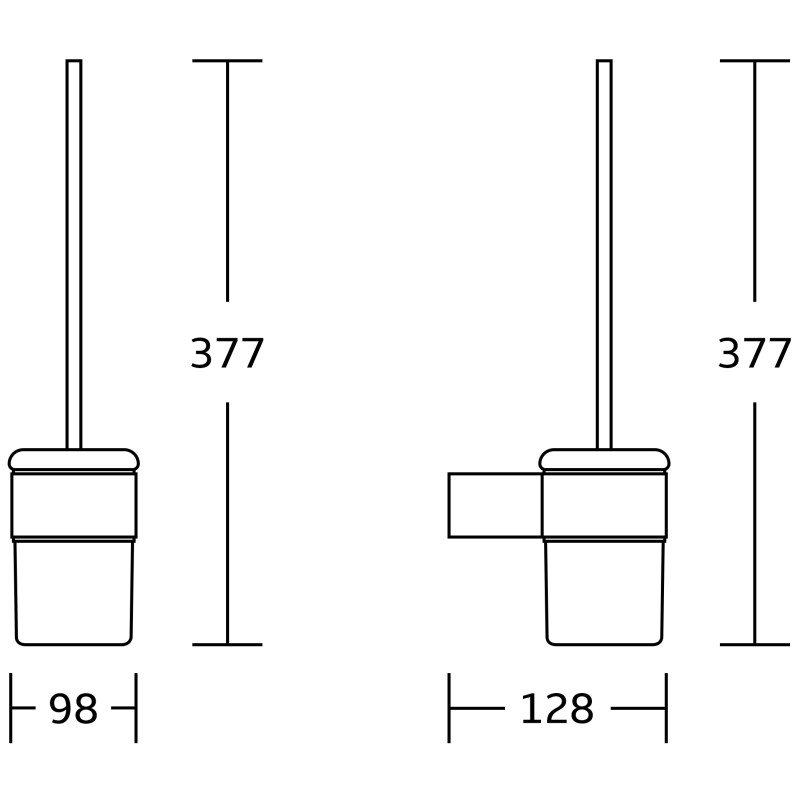 Mexen Base toaletná kefa, čierna - 7088250-70