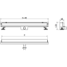 Mexen Flat Wall odtoková línia na stenu 2v1 50 cm, inox - 1030050