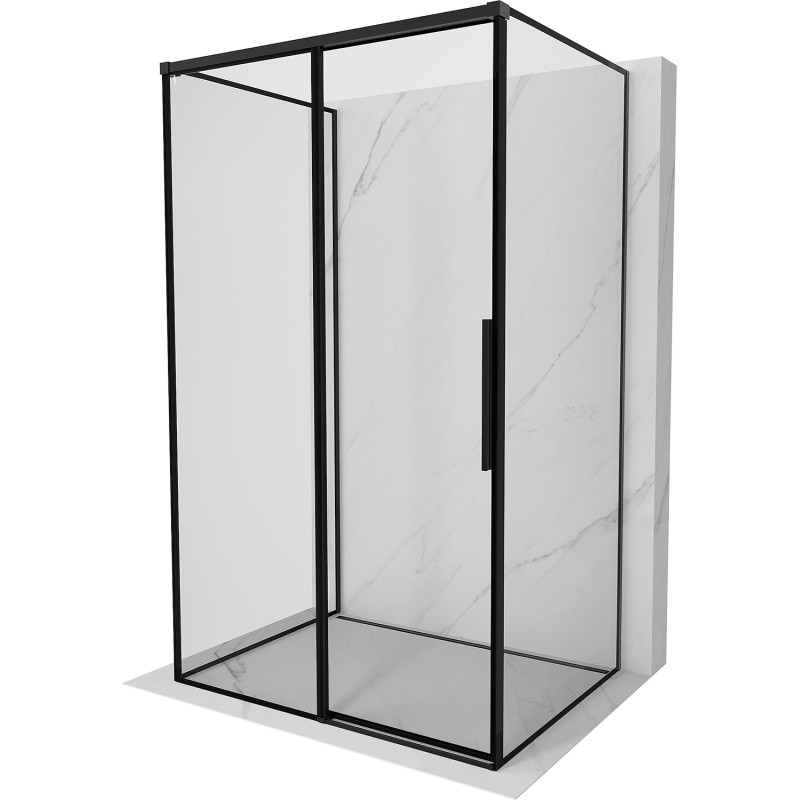 Mexen Rox-3S sprchový kút 3-stenový posuvný ľavý 140 x 80 cm, čierny rám, čierny - 8C2-140-080-70-70-3S-L