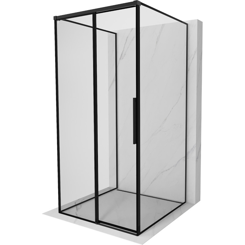 Mexen Rox-3S sprchovací kabína 3-stenná posuvná ľavá 100 x 100 cm, čierny rám, čierna - 8C2-100-100-70-70-3S-L