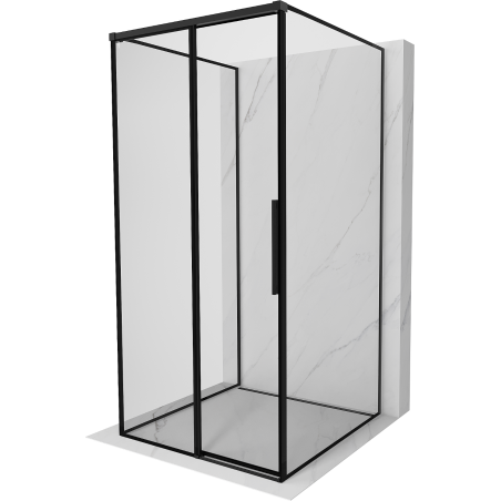 Mexen Rox-3S Sprchová kabína 3-stenná posuvná ľavá 120 x 120 cm, čierny rám, čierna - 8C2-120-120-70-70-3S-L