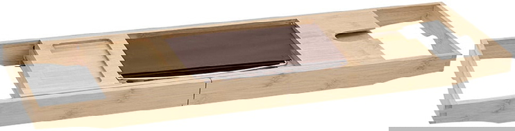 Mexen Bamboo polička na vaňu 70-100 cm, prírodný bambus - 701270-00