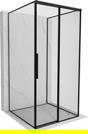 Mexen Rox-3S sprchovací kút 3-stenný posuvný pravý 90 x 90 cm, čierny rám, čierny - 8C2-090-090-70-70-3S-P