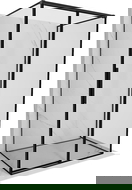 Mexen Rox-3S sprchový kút 3-stenový posuvný pravý 150 x 100 cm, čierny rám, čierny - 8C2-150-100-70-70-3S-P