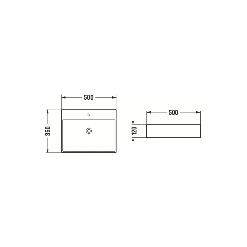 Mexen Blanca umývadlo na dosku 50 x 35 cm, čierny mat - 21105085
