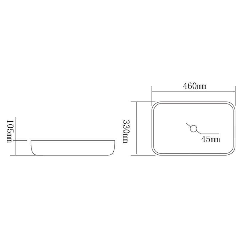 Mexen Akra sklenené umývadlo na dosku 46 x 33 cm, transparentné - 24024600