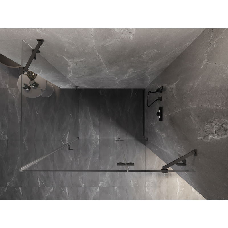 Mexen Lunar sprchový kút otočný pravý 85 x 90 cm, transparentný, gun metal - 834-085-090-95-00-P