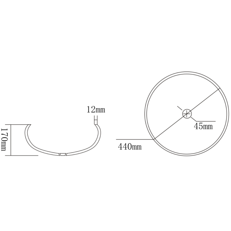 Mexen Celia sklenené umývadlo na dosku 44 x 44 cm, transparentné - 24034400