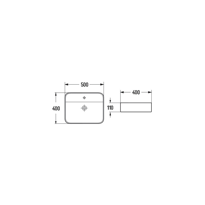 Mexen Sofia umývadlo na dosku 50 x 40 cm, čierna matná - 22155085