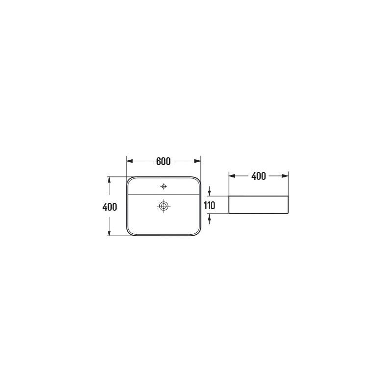 Mexen Sofia umývadlo na dosku 60 x 40 cm, biele - 22156000