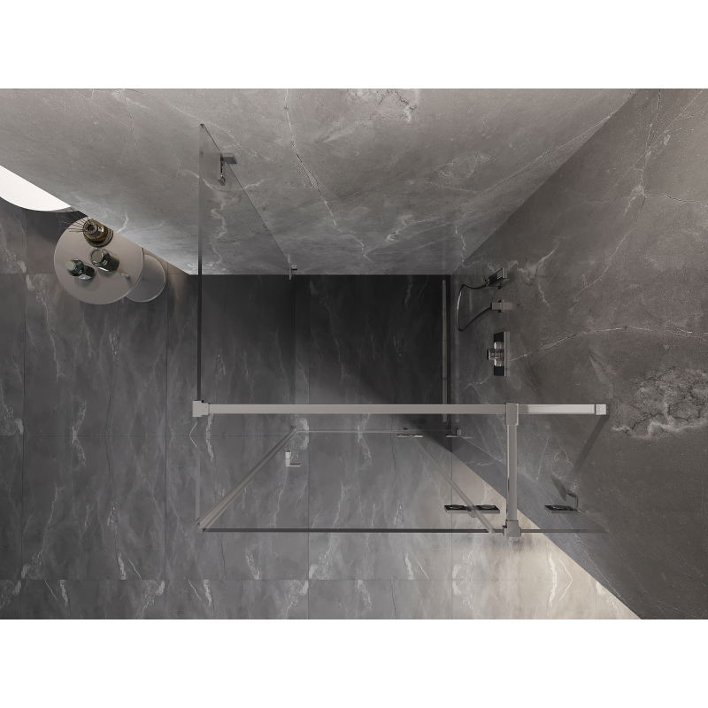 Mexen Lunar T sprchovací kút s výklopnými dvierkami vpravo 70 x 70 cm, transparentný, chróm - 834T-070-070-01-00-P