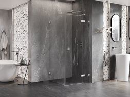 Mexen Lunar T sprchový kút otvárací pravý 90 x 90 cm, transparentný, chróm - 834T-090-090-01-00-P