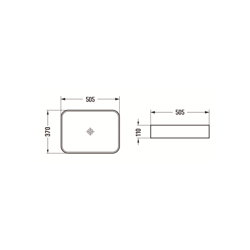 Mexen Vena umývadlo na dosku 50 x 37 cm, biela - 22195000