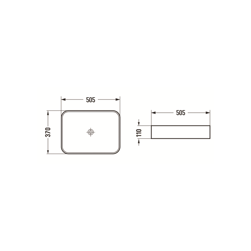 Mexen Vena umývadlo na dosku 50 x 37 cm, svetlo šedá mat - 22195061