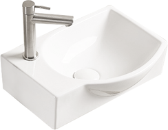 Mexen Mista umývadlo na dosku pravé 40 x 28 cm, biele - 22174000R