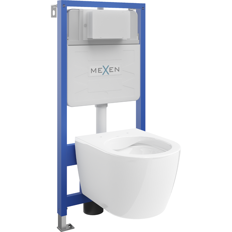 Mexen Carmen súprava podomietkového WC rámu Fenix Slim s WC misou, biely lesk - 6103388XX00