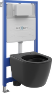 Mexen Carmen zostava na WC Fenix Slim s podomietkovým rámom a čiernou matnou WC misou - 6103388XX85
