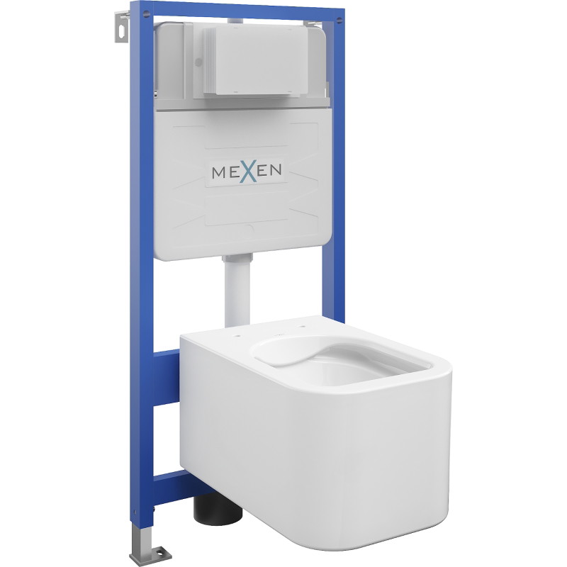 Mexen Elis súprava do steny WC rám Fenix Slim s WC misou, biely lesk - 6103391XX00