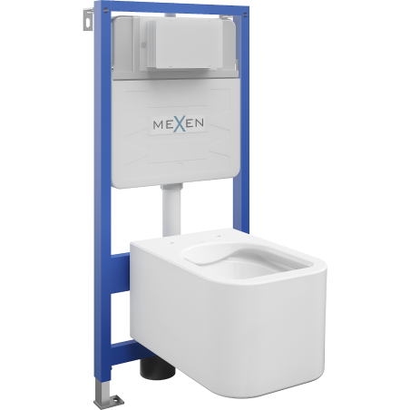 Mexen Elis súprava do steny WC rám Fenix Slim s WC misou, biely lesk - 6103391XX00