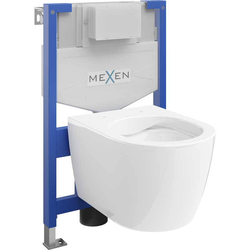 Mexen Carmen zabudovaný WC set stojan Fenix XS-F s WC misou, biely lesk - 6803388XX00