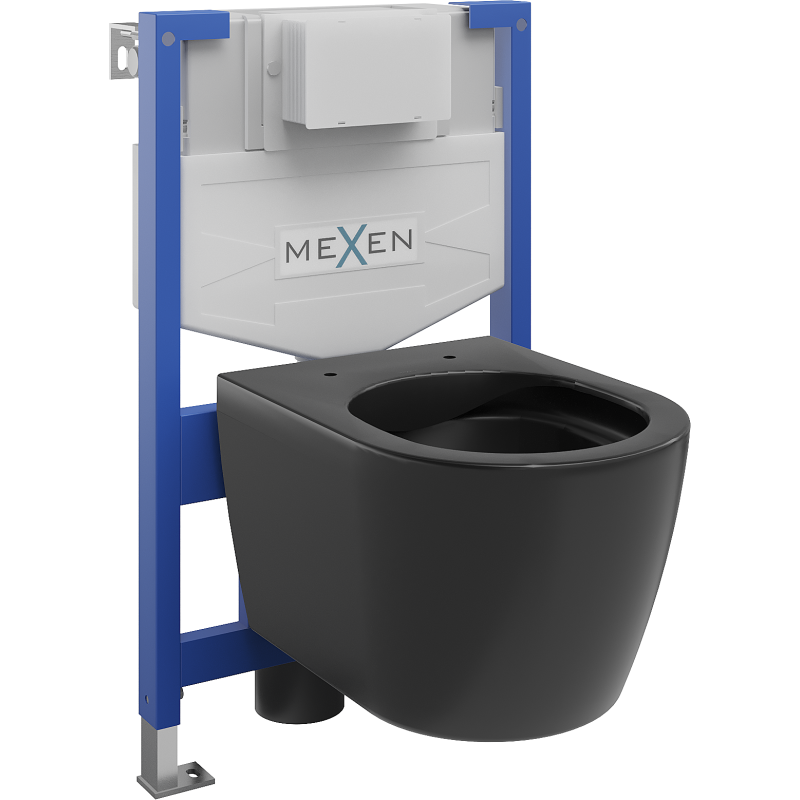 Mexen Carmen zabudovaný WC set rám Fenix XS-F s WC misou, čierny mat - 6803388XX85