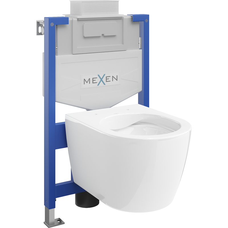 Mexen Carmen podomietková WC sada rám Fenix XS-U s WC misou, biely lesk - 6853388XX00
