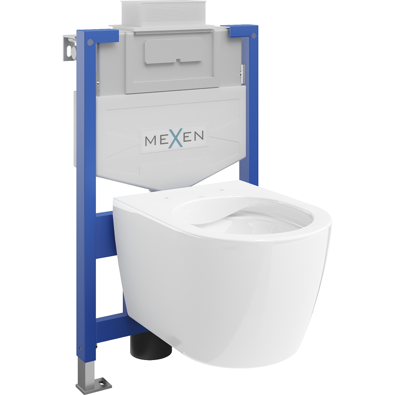 Mexen podomietkový WC set rám Fenix XS-U s WC misou Carmen, biely lesk - 6853388XX00