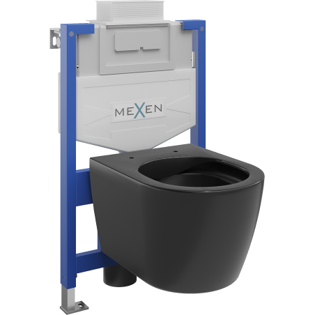 Mexen sada podomietkového WC rám Fenix XS-U s WC misou Carmen, čierny mat - 6853388XX85