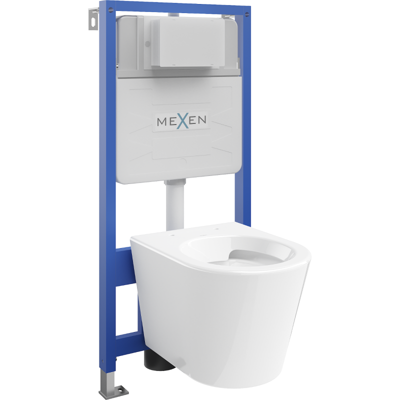 Mexen set podomietkový WC rám Fenix Slim s WC misou Rico, biely lesk - 6103372XX00
