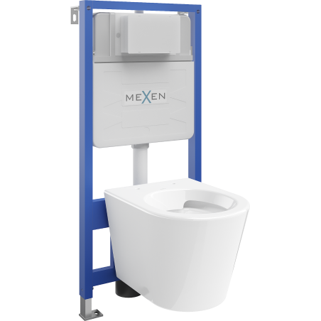 Mexen Rico súprava WC Fenix Slim s podomietkovým rámom, lesklá biela - 6103372XX00