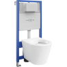 Mexen Rico súprava WC Fenix Slim s podomietkovým rámom, lesklá biela - 6103372XX00