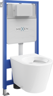 Mexen Rico súprava WC Fenix Slim s podomietkovým rámom, lesklá biela - 6103372XX00