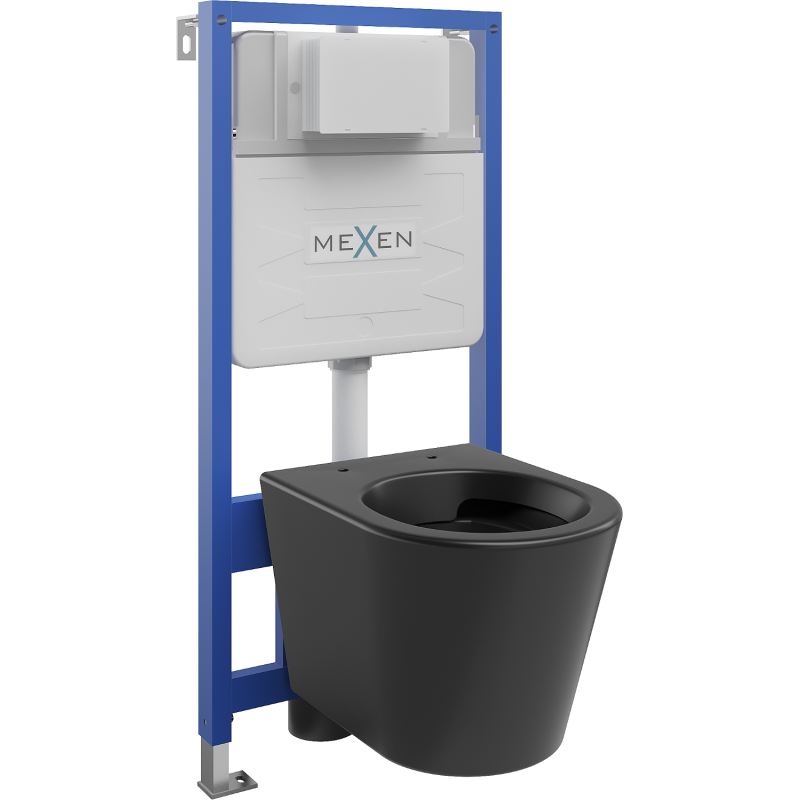 Mexen Rico súprava pre podomietkový WC rám Fenix Slim s WC misou, čierny mat - 6103372XX85